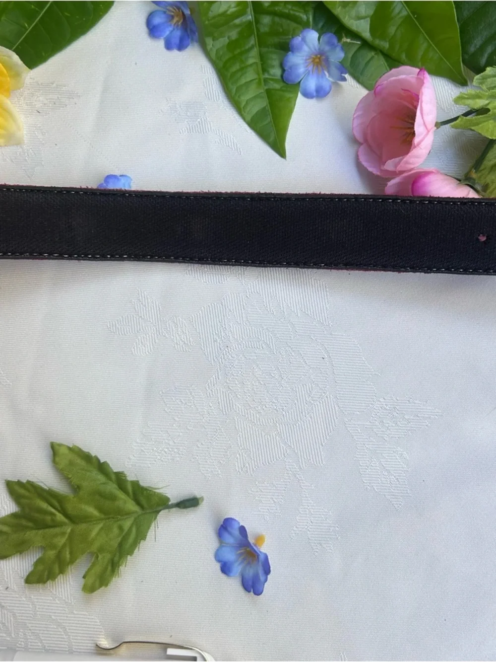 Classic Leather Dog Collar Red Burgundy Adjustable 15-21” handcrafted M/L Dog